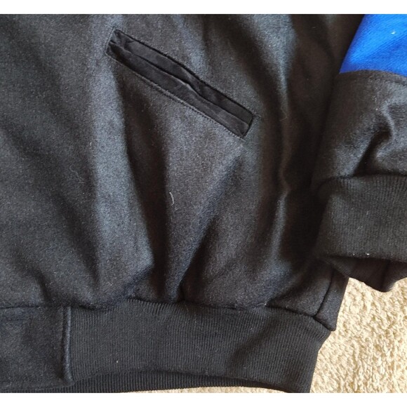 Rare VTG Space Jam Jacket Mens Large Black Blue Wool Warner Bros WB Movie 90s - Picture 7 of 16